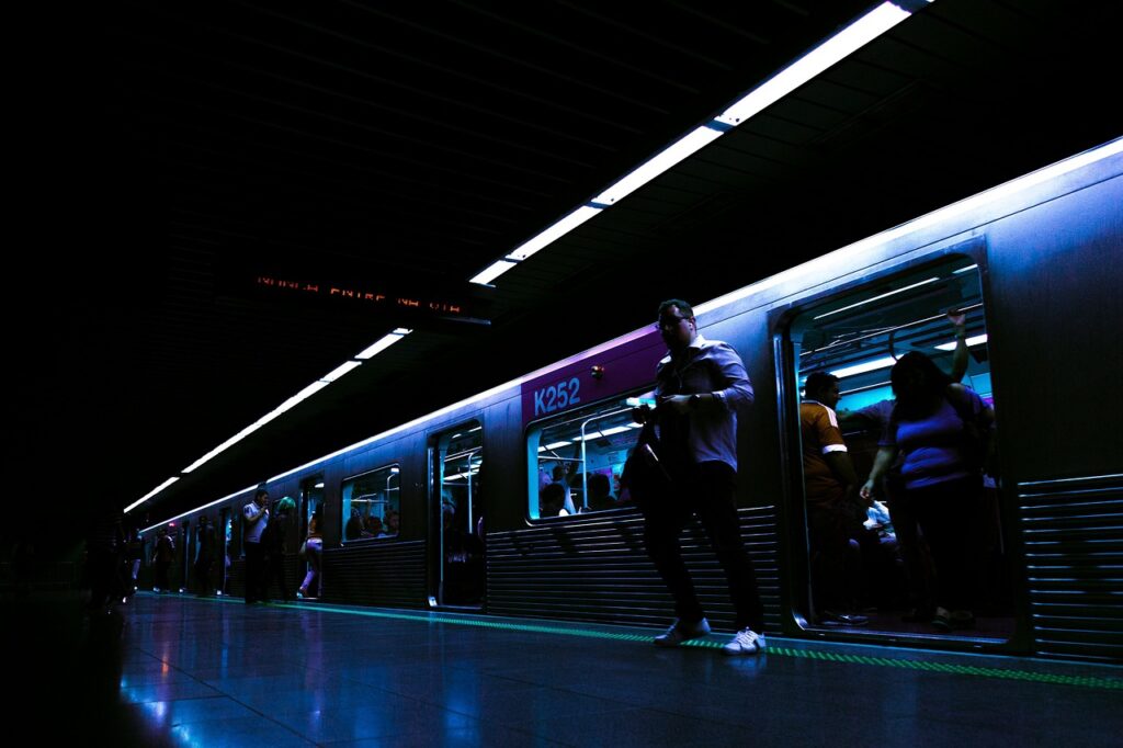 train, passenger, subway station, people, transport, transportation, train station, platform, city, urban, night, evening, dark, cyberpunk, steampunk, sci-fi, 3d, 3d rendering, train, cyberpunk, cyberpunk, cyberpunk, cyberpunk, cyberpunk
